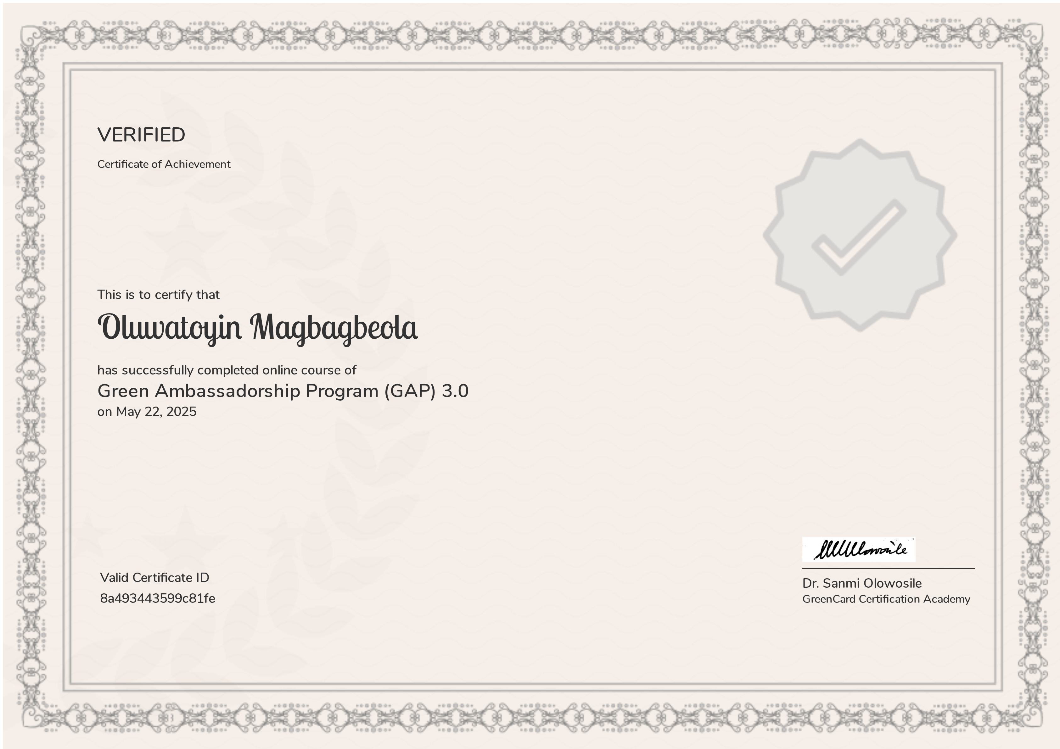 Green Ambassadorship Program (GAP) 3.0
